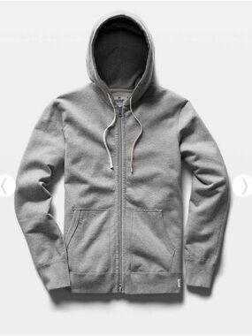 Reigning Champ Grey Zip-Up Hoodie Size Small